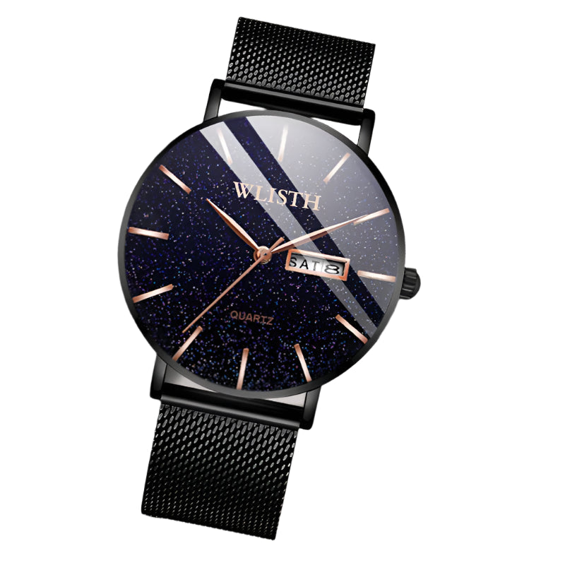 Men's Minimalist Stainless Steel Slim Casual Watch Men Wrist Watch Quartz Clock Water proof with Date