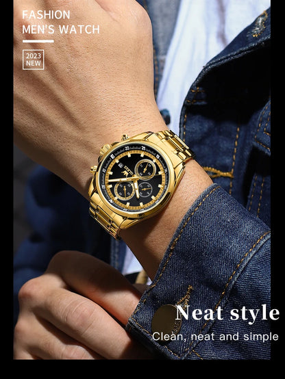 Montres exclusives originales pour hommes OLEVS Chronographe Cadran lumineux Montre-bracelet en acier inoxydable étanche à la mode pour hommes TOP Marque