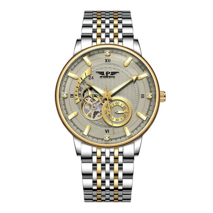 PINDU Men's Watch Stainless Steel Grey Design with Night Glow Feature