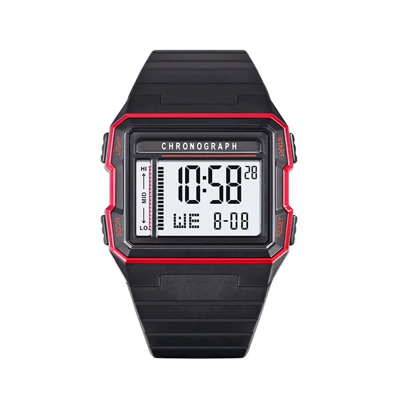 UTHAI CA07 Men's Watch: Square LED Sports with 50ATM Waterproof