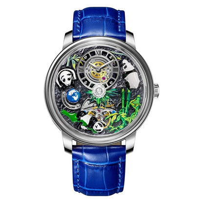 PINDU Men's Watch: Bamboo Panda Design with M2791B Movement