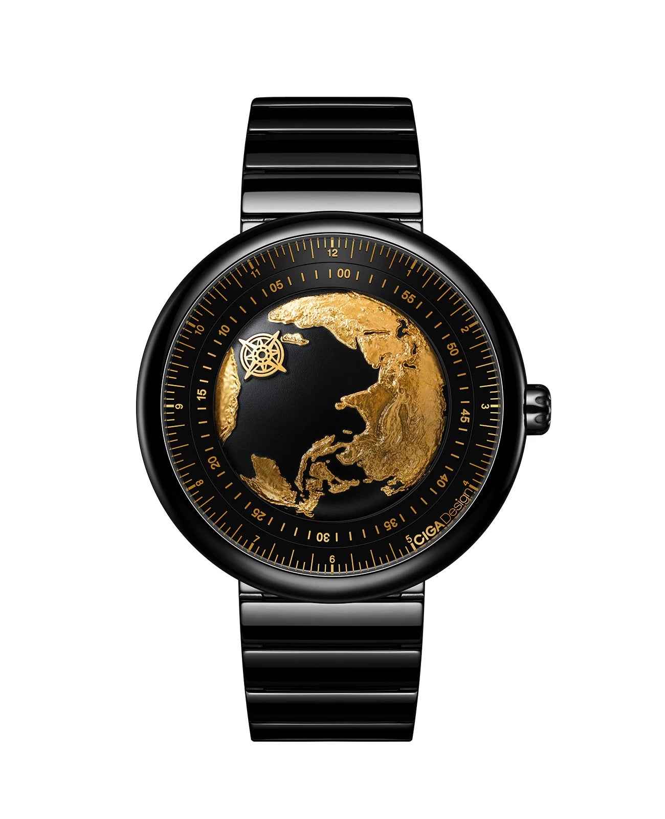 CIGA Design U Series Blue Planet Men's Watch: Luxury Automatic with Gilding & Ceramic.