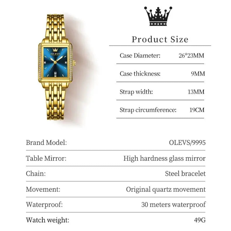 Montre élégante pour femme OLEVS Top Fashion Business Montre à quartz en acier inoxydable étanche avec diamant Montre de luxe originale pour femme