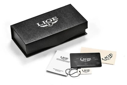 LIGE Top Brand Luxury Men's Watch - FOXBOX, Fashion Square, Casual Sports, Waterproof, Double Display