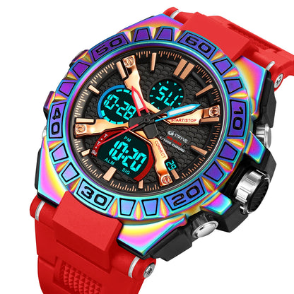 New STRYVE Brand Sports Relojs Hot Men's Digital-Analog Dual Movement Luminous Calendar 5ATM Waterproof Watches 8025 and 8026