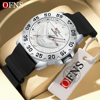 OFNS Brand 1308 New Top Luxury Fashion Men's Watch Night Glow Waterproof Calendar Quartz Watch Suitable for Men's Watch
