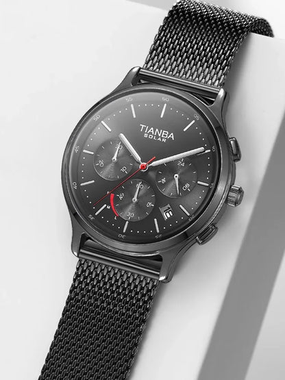 TIANBA watchs men solar energy  sports knight watches quartz waterproof steel belt Automatic watch men's watch 9013