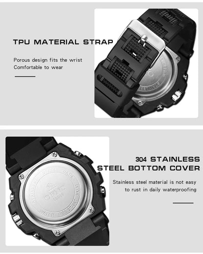 OFNS Top 6092 New Fashion Men's Sports Watch Military Waterproof Quartz Electronic LED Digital Men's Sports Quartz Watch 2024
