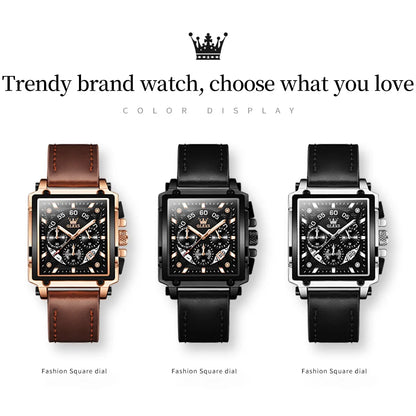 OLEVS Luxury Men Watch Waterproof Square Watch for Men Luminous Top Brand Quartz Wristwatch Fashion watch man luxury original