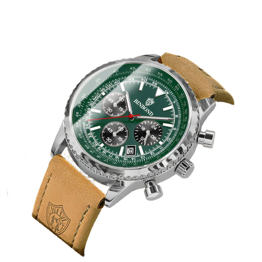BINBOND Luxury Men's Quartz Watches Original Watch For Man Waterproof Luminous Chronograph Date Stainless Steel Wristwatch Male
