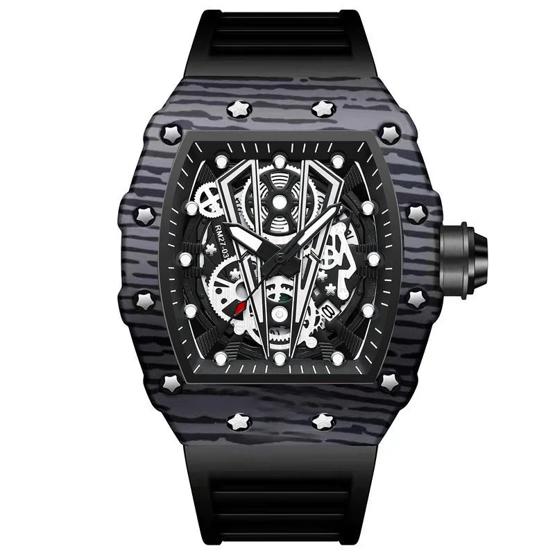 Luxury watches men Brand BINBOND New 2023Classic sport quartz waterproof silica gel watch for men