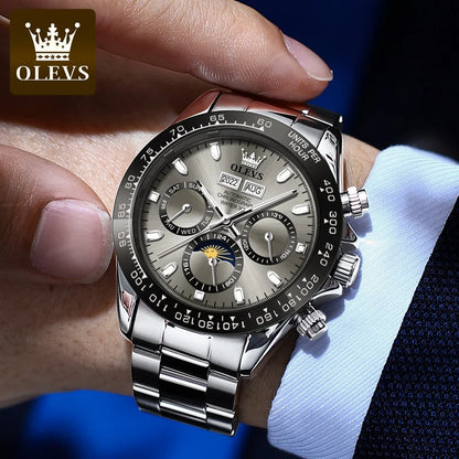 Montre mécanique automatique OLEVS pour hommes TOP marque originale en acier inoxydable lumineuse étanche date homme montre-bracelet ensemble de luxe