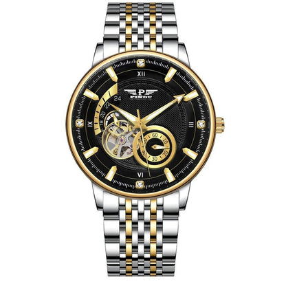 PINDU Men's Watch Stainless Steel Grey Design with Night Glow Feature