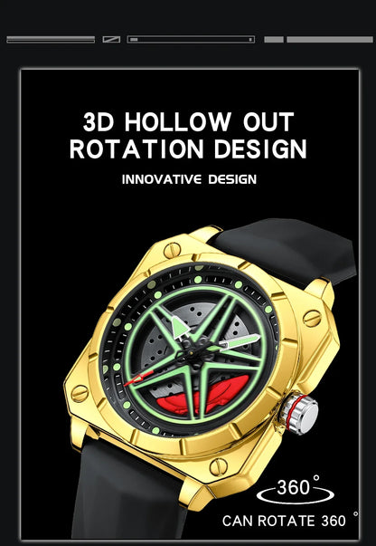 OFNS brand 8017 new fashionable and trendy men's quartz watch silicone square pentagram men's and women's wristwatch