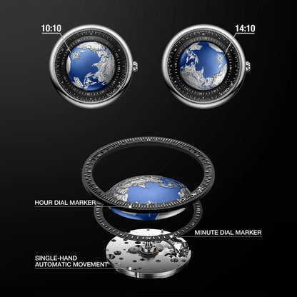 CIGA Design Blue Planet Men's Watch: Luxury Automatic with Steel/Titanium Case.