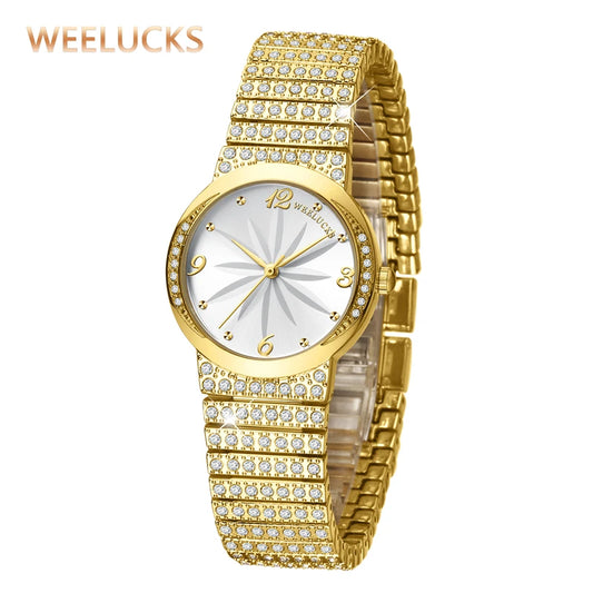 WEELUCKS K1001 Women's Watch Luxury Quartz Watches Full Diamond Band Waterproof Fashion Elegant Sports Watch for Women 2022 New