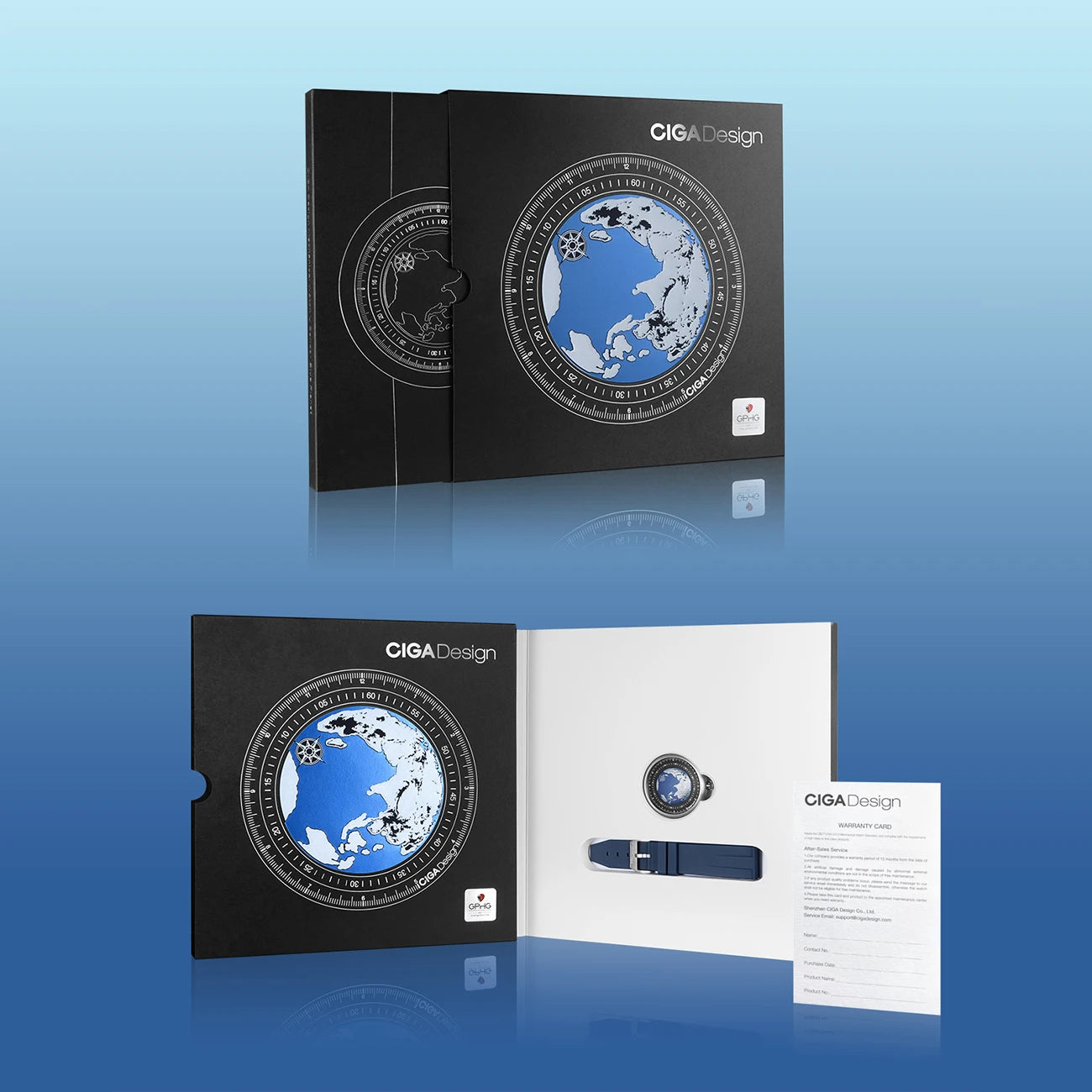 CIGA Design Blue Planet Men's Watch: Luxury Automatic with Steel/Titanium Case.