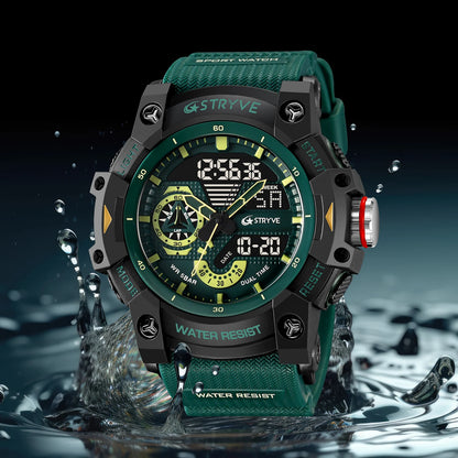 New STRYVE Watch 8029 Outdoors Sports Men's Watch Good Quality Analog-Digital Movement Calendar Luminous 5ATM Waterproof Watches