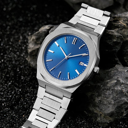 Untra Thin Milano Style Stainless Steel Sun Pattern Japan Movement Waterproof Men Quartz Watch