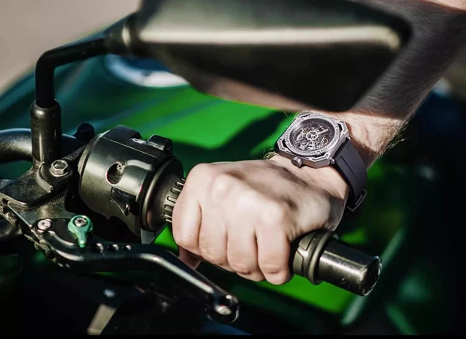 CIGA Design Men's Watch: 3-in-1 Titanium Skeleton with Fluororubber Strap.