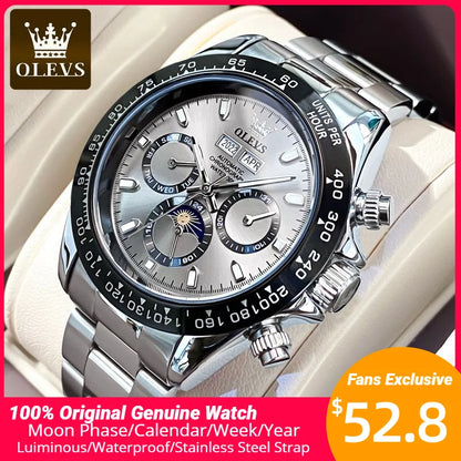 Montre mécanique automatique OLEVS pour hommes TOP marque originale en acier inoxydable lumineuse étanche date homme montre-bracelet ensemble de luxe