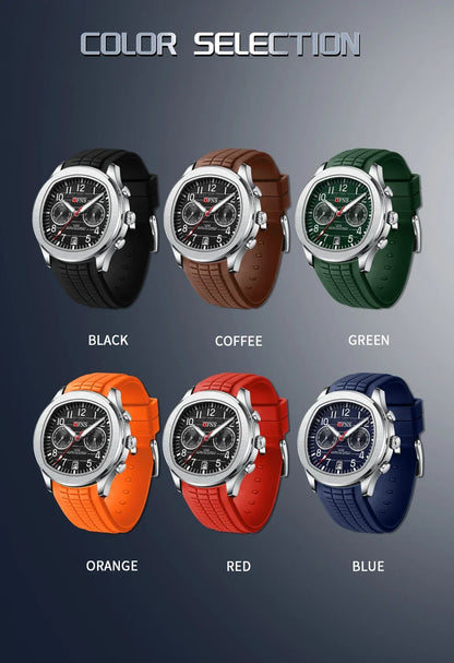 OFNS Brand 8020 New Men's Quartz Watch with Double Eyes, Five Needle Calendar, Waterproof and Fashionable Men's Quartz Watch