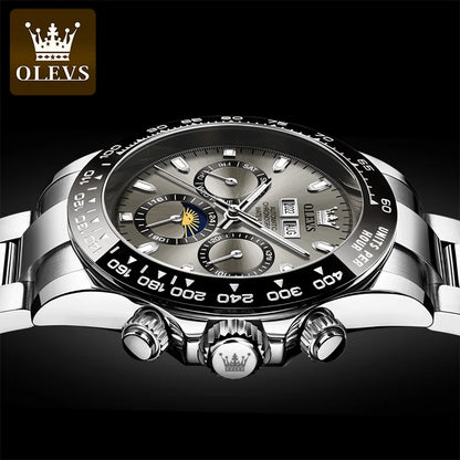Montre mécanique automatique OLEVS pour hommes TOP marque originale en acier inoxydable lumineuse étanche date homme montre-bracelet ensemble de luxe