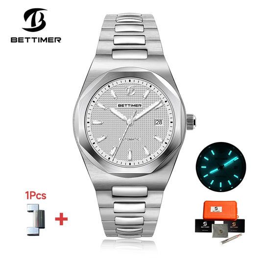BETTIMER B8001 Men's Watch: 40mm Automatic with Sapphire Steel & 100m Waterproof.
