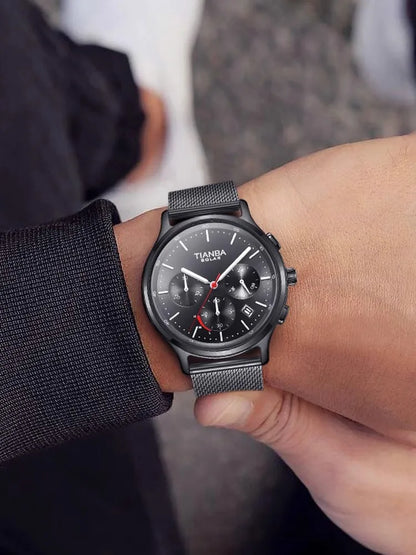 TIANBA watchs men solar energy  sports knight watches quartz waterproof steel belt Automatic watch men's watch 9013