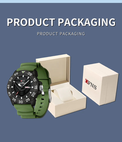 OFNS Brand 1308 New Top Luxury Fashion Men's Watch Night Glow Waterproof Calendar Quartz Watch Suitable for Men's Watch