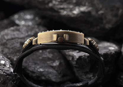 SHENHUA Luxury Skeleton Dial Men's Automatic Mechanical Watch Antique Bronze Steampunk Triangle Wristwatches.