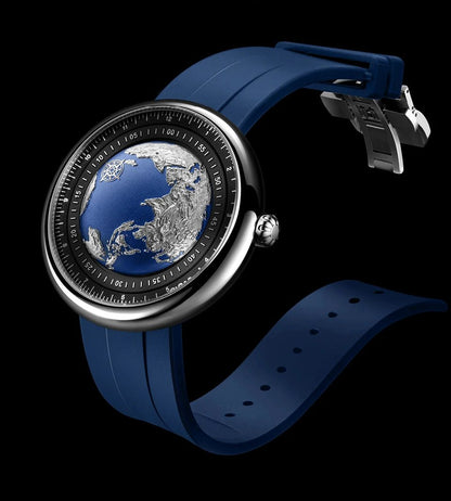 CIGA Design Blue Planet Men's Watch: Luxury Automatic with Steel/Titanium Case.