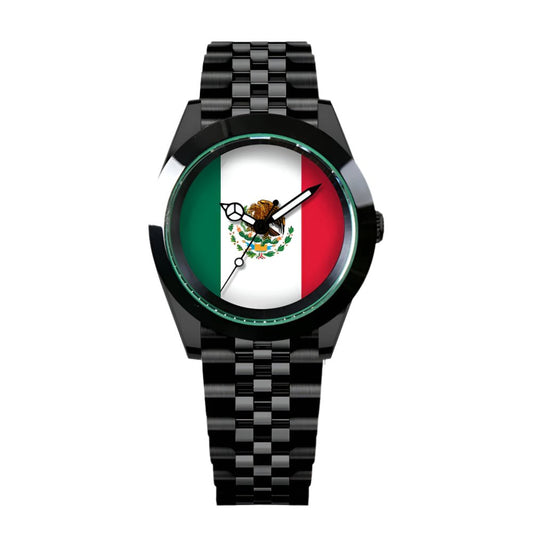 39MM NH35 Black Oyster Watch Mexican Flag Automatic Mechanical Watch For Men Sapphire Crystal Jubilee president Strap Reloj.
