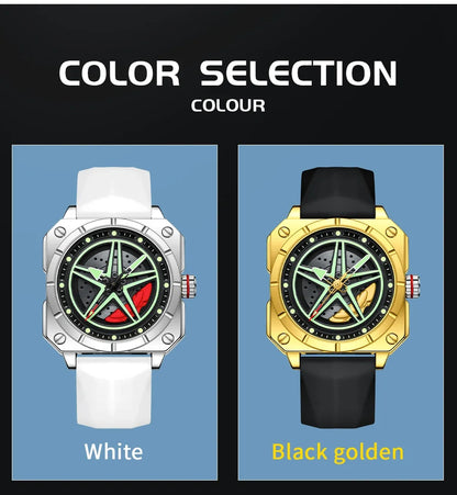 OFNS brand 8017 new fashionable and trendy men's quartz watch silicone square pentagram men's and women's wristwatch