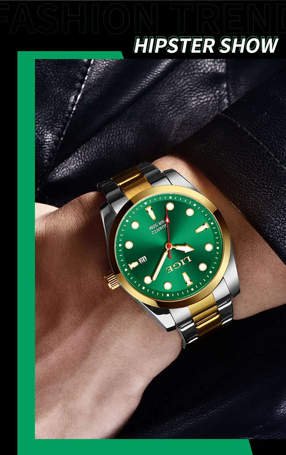 LIGE Mens Watches 5ATM Sports Waterproof Quartz Wristwatch Luminous Clock Ultra Thin Date Watch for Men Relogio Masculino+Box