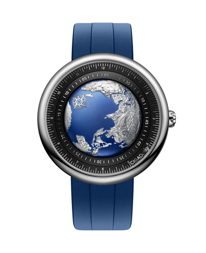 CIGA Design Blue Planet Men's Watch: Luxury Automatic with Steel/Titanium Case.