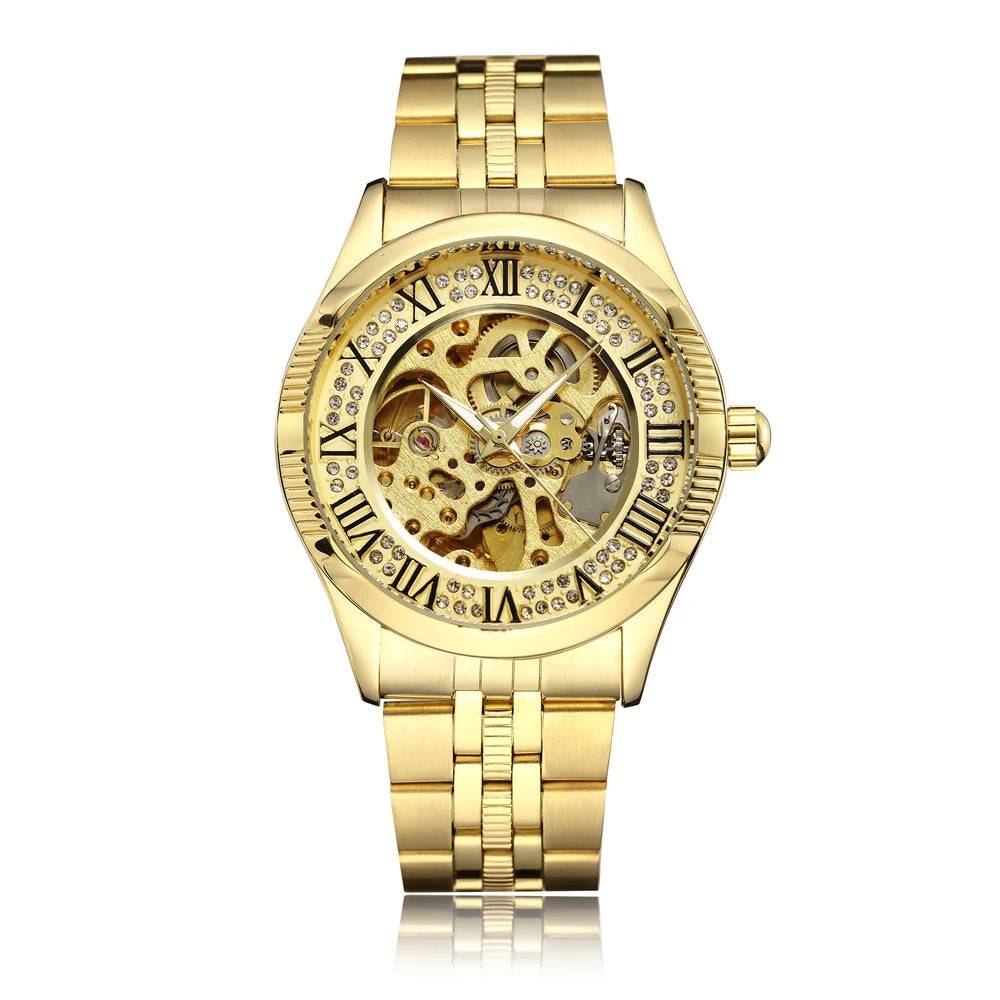 Top Brand Luxury Watches Men Hollow Automatic Golden Skeleton Mechanical Watch Waterproof Men watch.
