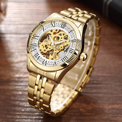 Top Brand Luxury Watches Men Hollow Automatic Golden Skeleton Mechanical Watch Waterproof Men watch.