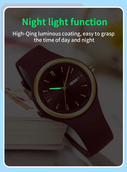 SANDA 6213 Fashion and Leisure Female Student Watch Simple Women's Watch Dual Calendar Elegant Female Student Quartz Watch