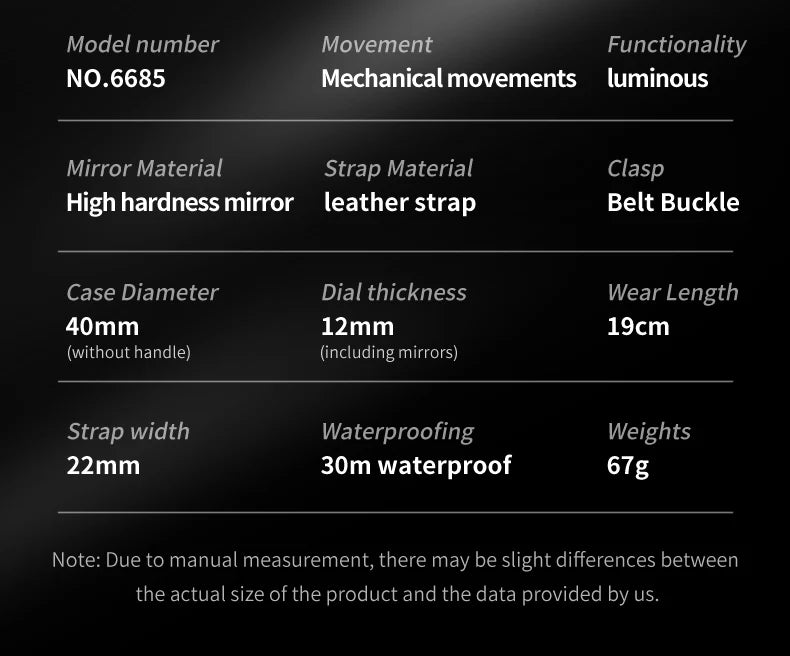 Montre automatique OLEVS 6685 pour homme, squelette doré, acier inoxydable, bracelet en cuir, étanche, sport, montres-bracelets mécaniques pour hommes