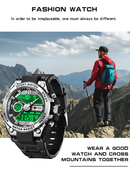 OFNS Top 6092 New Fashion Men's Sports Watch Military Waterproof Quartz Electronic LED Digital Men's Sports Quartz Watch 2024