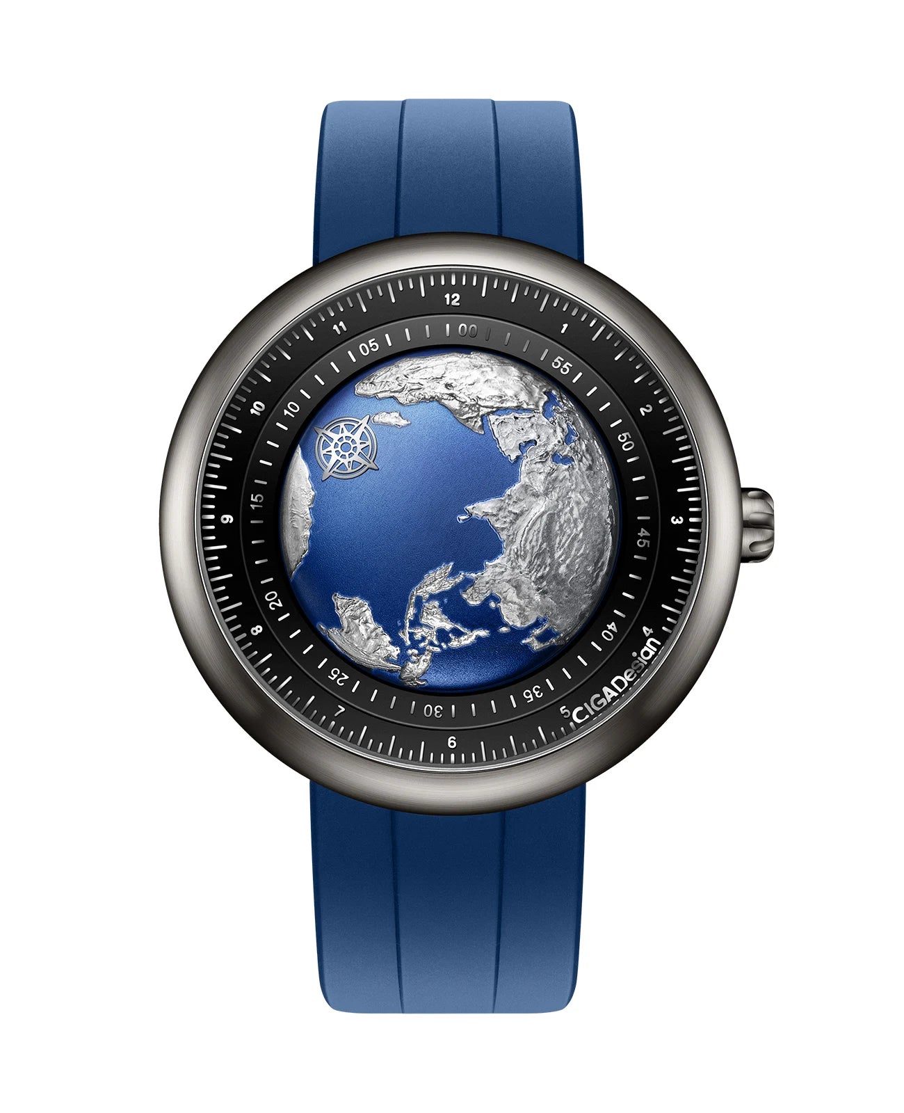 CIGA Design Blue Planet Men's Watch: Luxury Automatic with Steel/Titanium Case.
