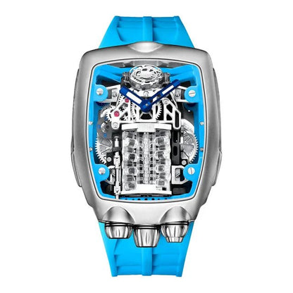 PINDU DESIGN Men's Watch: 16-Cylinder Skeleton NH05A Automatic Movement