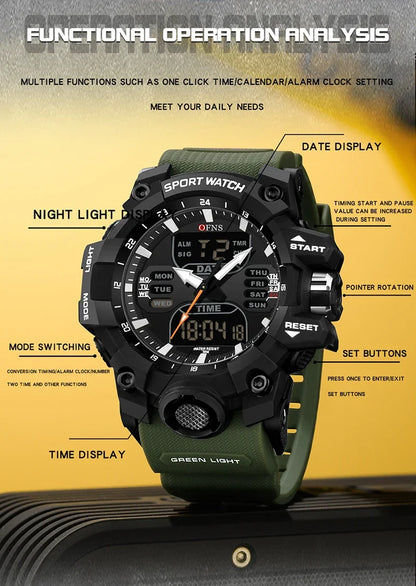 OFNS Top 6126 Nouvelle Montre Électronique à Écran Unique Calorimètre à Étapes Montre à Quartz Minimaliste Veilleuse Étanche Sport Homme