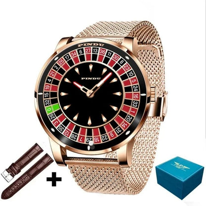 Jacb PINDU Men's Watch Leather Mesh Strap with Mechanical Design