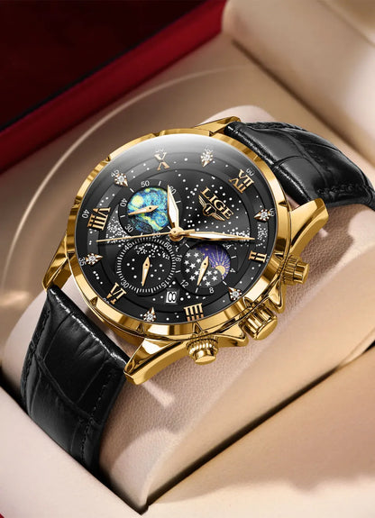 LIGE Watches Mens Top Brand Luxury Casual Leather Quartz Men's Watch Business Clock Male Sports Waterproof Date Chronograph