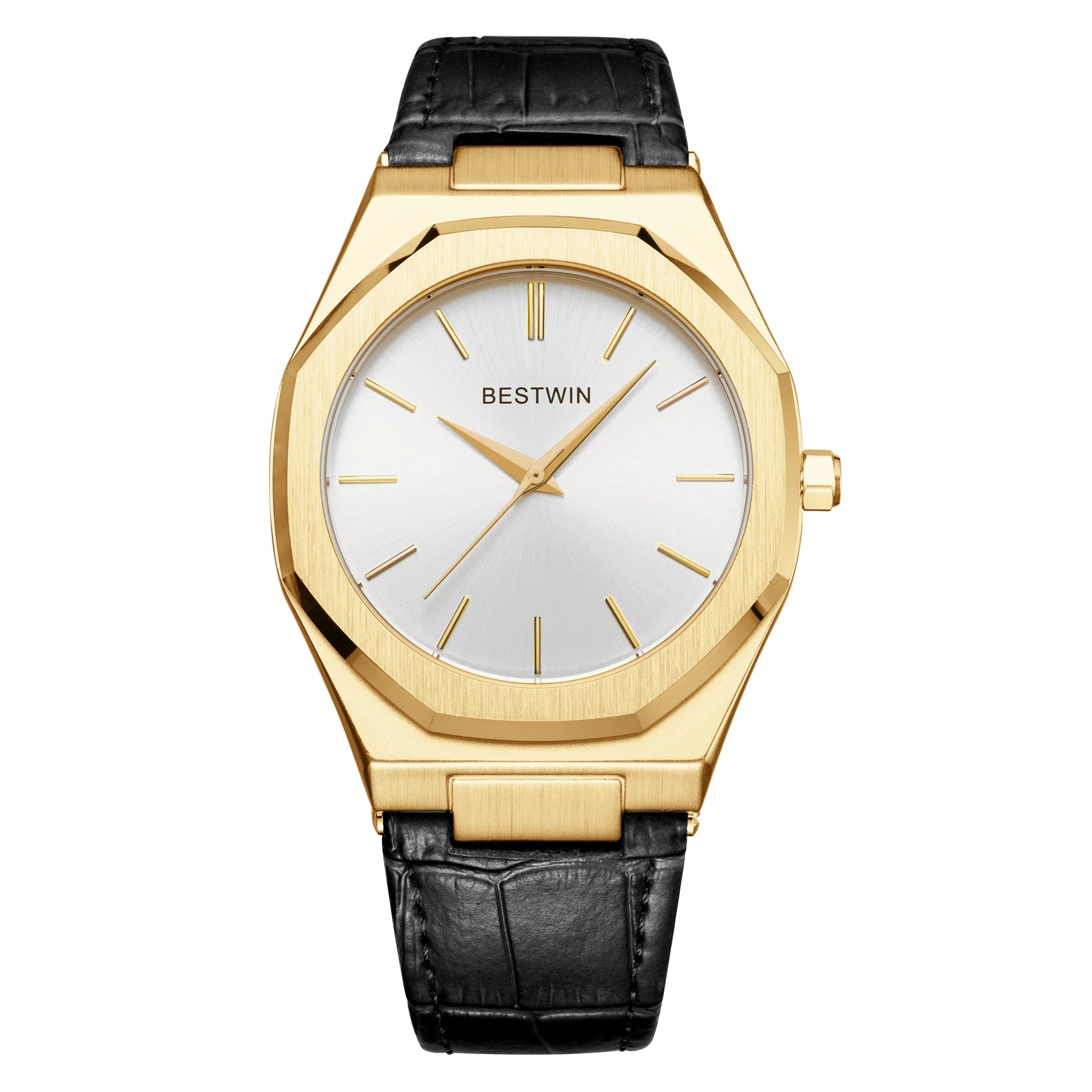 Top Brand New Watch Fashion Design Leisure Business Silver Blue Leather 3ATM Waterproof Quartz Mens Watch Reloj Hombre.