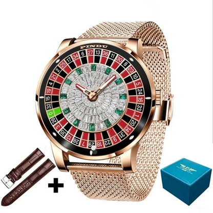 Jacb PINDU Men's Watch Leather Mesh Strap with Mechanical Design