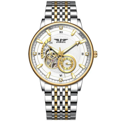 PINDU Men's Watch Stainless Steel Grey Design with Night Glow Feature