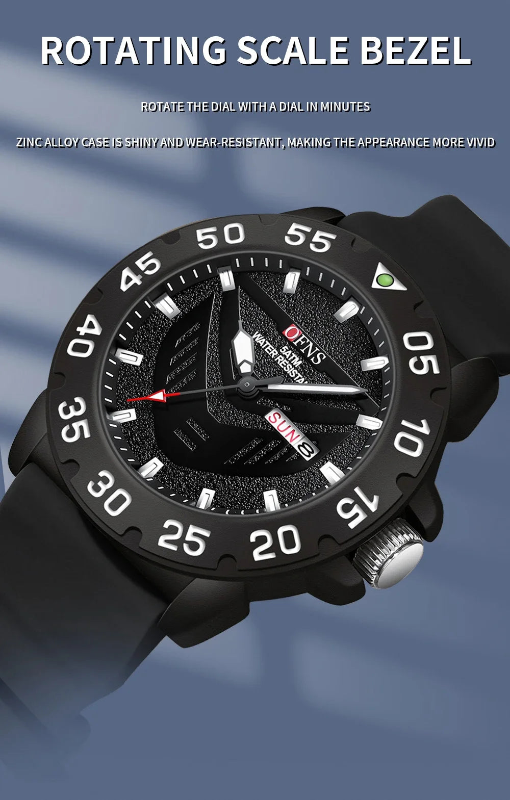 OFNS Brand 1308 New Top Luxury Fashion Men's Watch Night Glow Waterproof Calendar Quartz Watch Suitable for Men's Watch